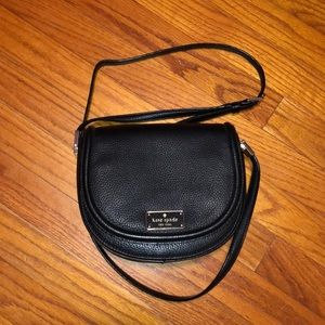 Black leather Kate Spade crossbody purse